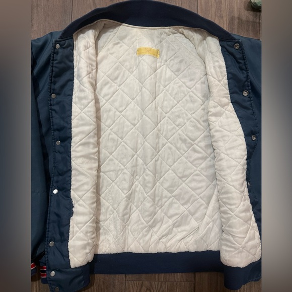 Vintage Earl-Gorn Nylon Bomber Jacket XL Navy Red Trim Retro Dearborn Hts MI - Picture 4 of 11